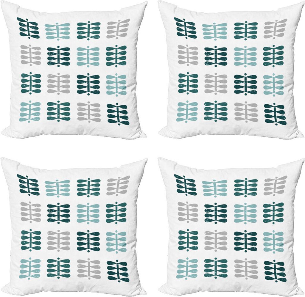 ABAKUHAUS norwegisch Kissenbezug Set (4 Stück), Einfache Wiederholte Kulisse, Moderner Doppelseitiger Digitaldruck, 50 cm x 50 cm, Teal Slate Blau