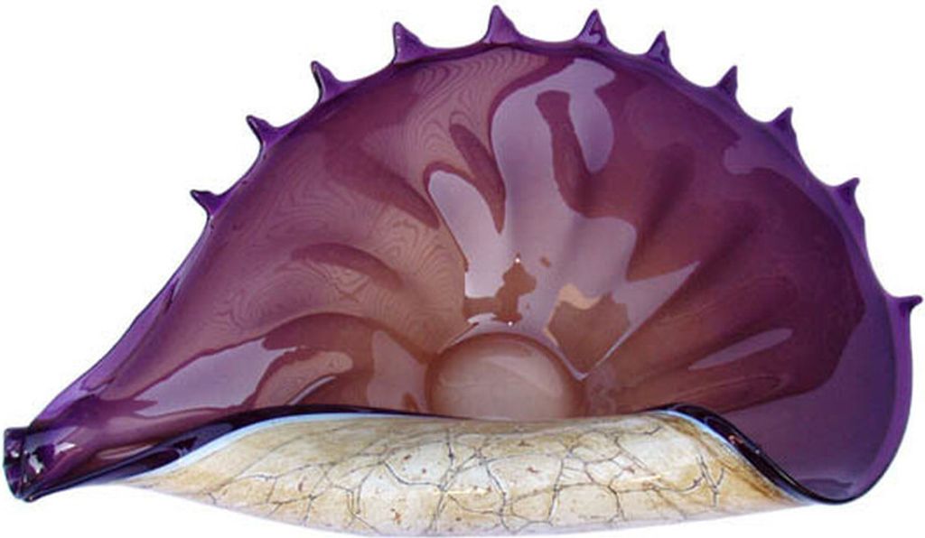 Glasschale Muschel violett Jozy Art Queen 35 cm