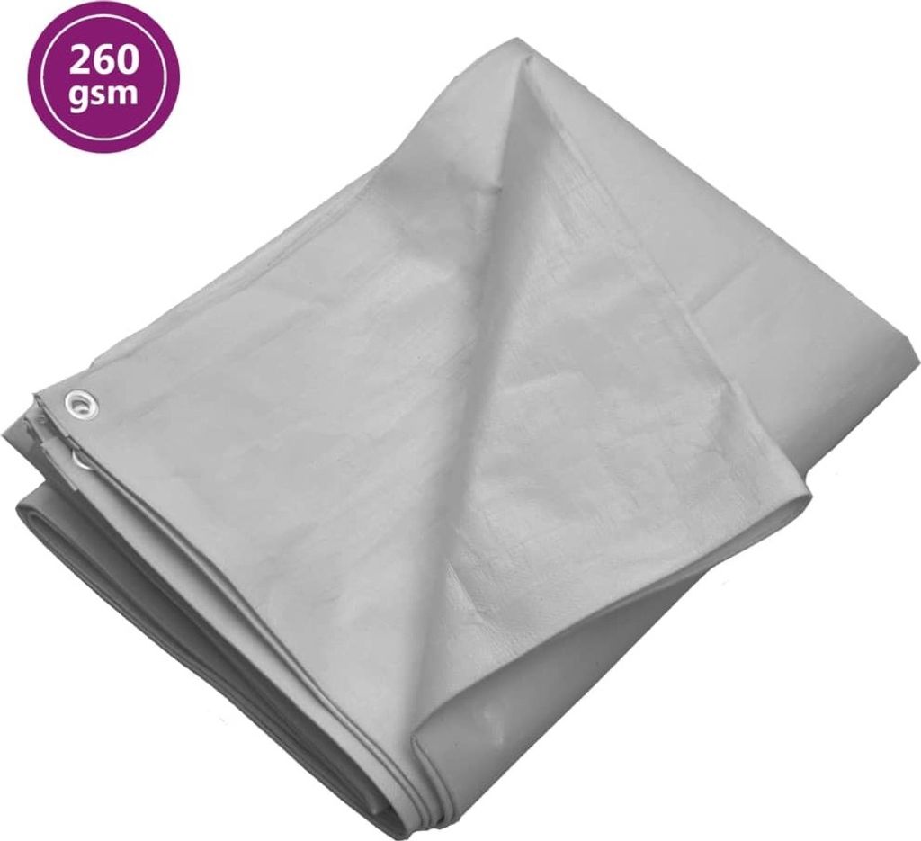 "2026 Aktion"Abdeckplane Wasserdicht - Poolabdeckung für Camping & Outdoor - 260 g/m² 3x5 m Grau HDPE DE935411 - Planen & Abdeckfolien