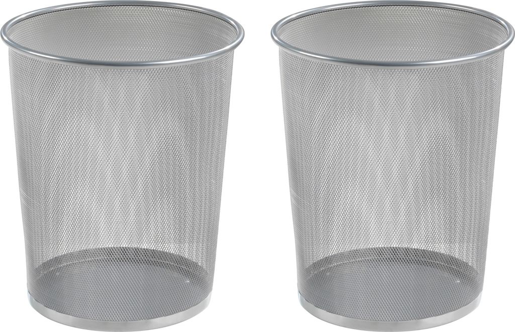 Papierkörbe - 20 Liter - Silbergrau - Metallgeflecht - 2er Set