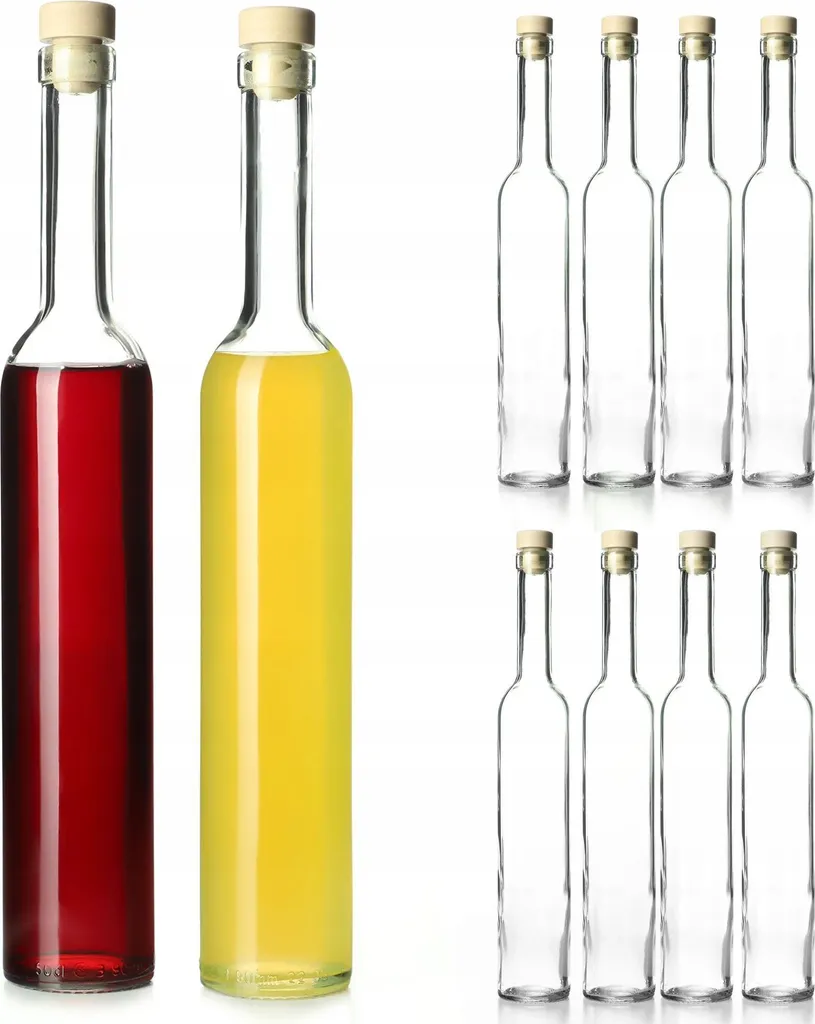 Stock 8 Flaconi Vetro 500ml Tappo Sughero - Prezzo Ingrosso per Privati