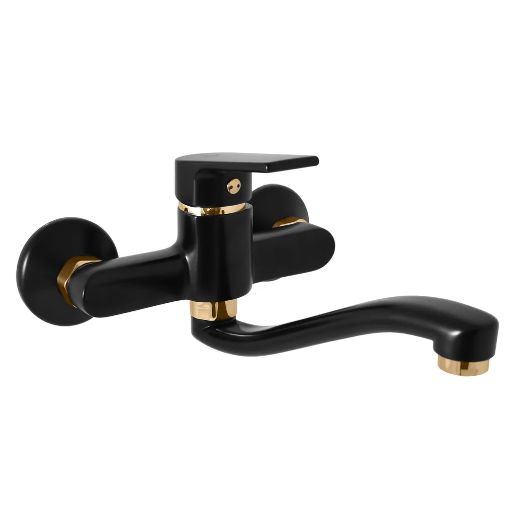 RAV Slezák Colorado CO101/26CMATZ Miscelatore Parete 100mm Nero/Oro