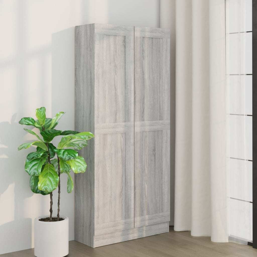 "2026 Promotion" Badezimmerschrank Grau Sonoma 82,5x30,5x185,5 cm Holzwerkstoff - Wohnzimmerschrank CC27934