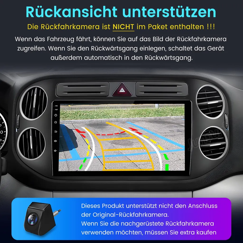 Autoradio Android 13 per VW Tiguan 2007-2016 CarPlay Android Auto GPS - 14