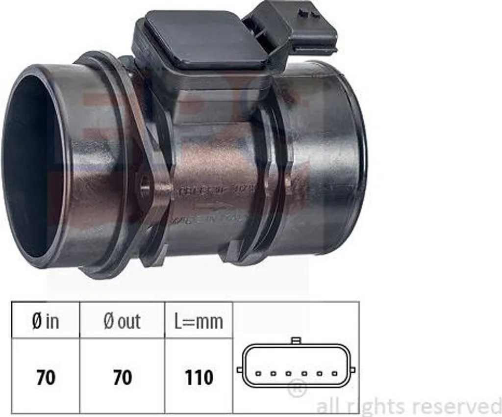 Débitmètre d'air EPS 1 991 363 OE 2268000QAA pour Micra Note et Clio