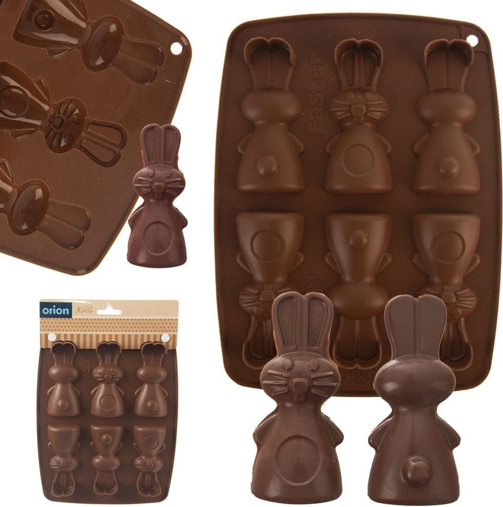 Orion Silikonform Form für Kekse und Pralinen Backform Pralinenform braun Hase Häschen