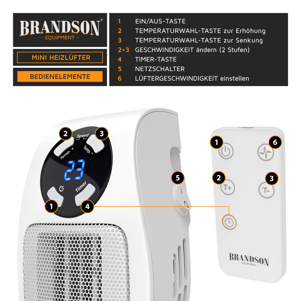 Radiateur Soufflant avec Télécommande et Arrêt Automatique de Sécurité - 3