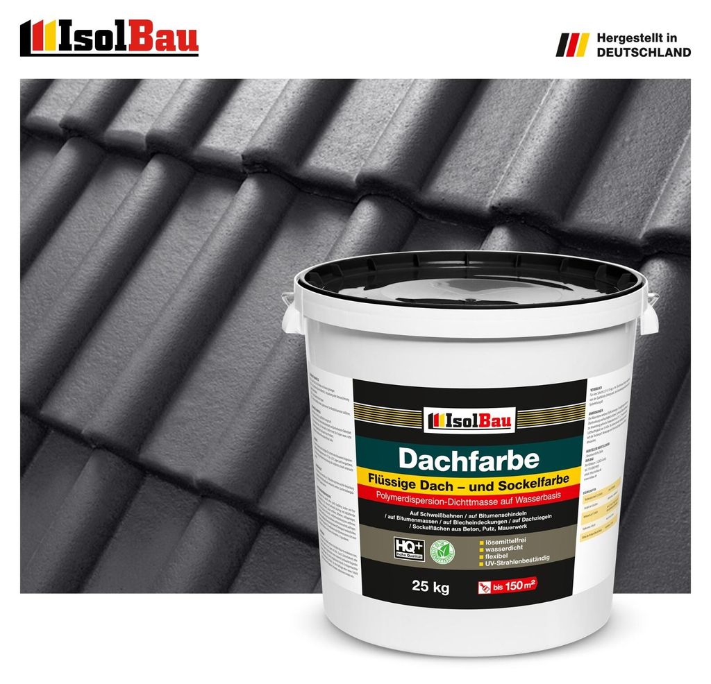 Isolbau Dachfarbe Anthrazit 25 kg Sockelfarbe Fassadenfarbe Dachbeschichtung RAL Farbe