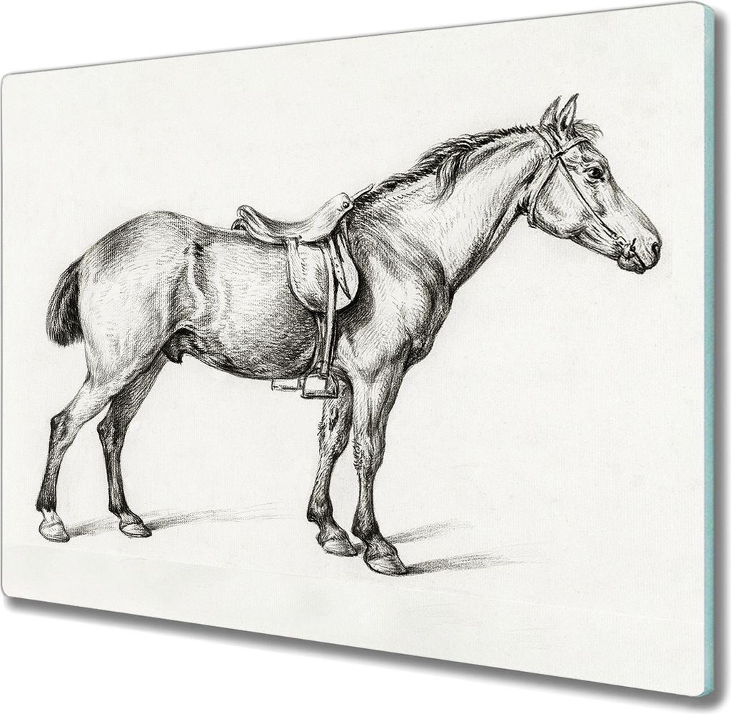 Coloray Hackbrett Herdabdeckplatte 60x52 cm Küchenbrett Kochplattenabdeckung Schneidebrett - Tier Pferd