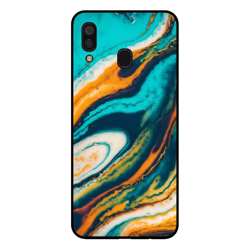 Smartphonica Handyhülle für Samsung Galaxy A30 Marmor-Look - Rückseite Marmorhülle - Grün