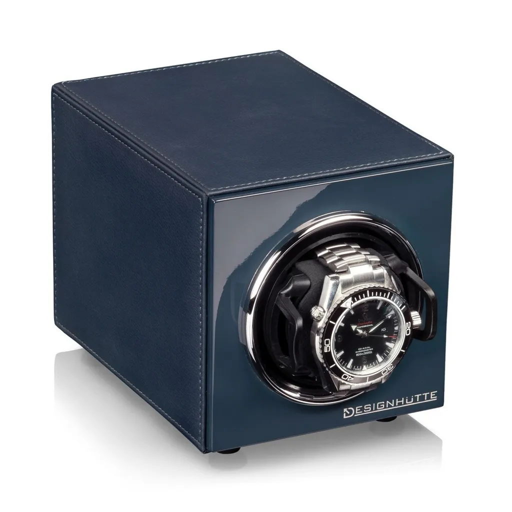 Remontoir montre automatique Designhütte Manhattan bleu anti-arrêt