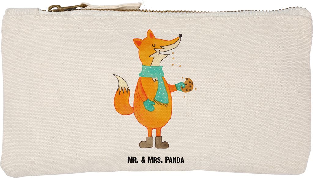 Mr. & Mrs. Panda kosmetiktäschchen Fuchs Keks Größe S Klein - Weiß - Geschenk, Kosmetiktasche, Liebe, Kulturtasche, Kekse, Etui, Stoffbeutel, W...