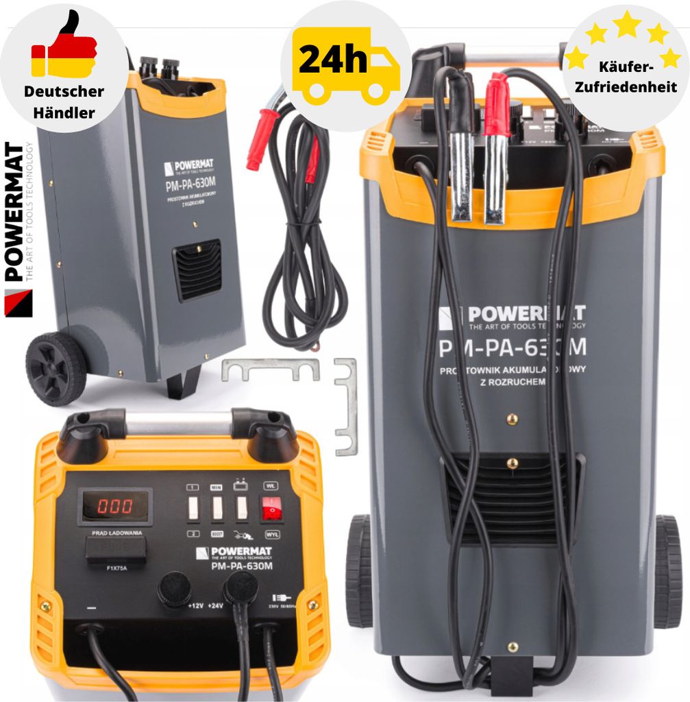 Batterieladegert Auto Starthilfe Ladegert PKW KFZ 12V/24V Produktbild 