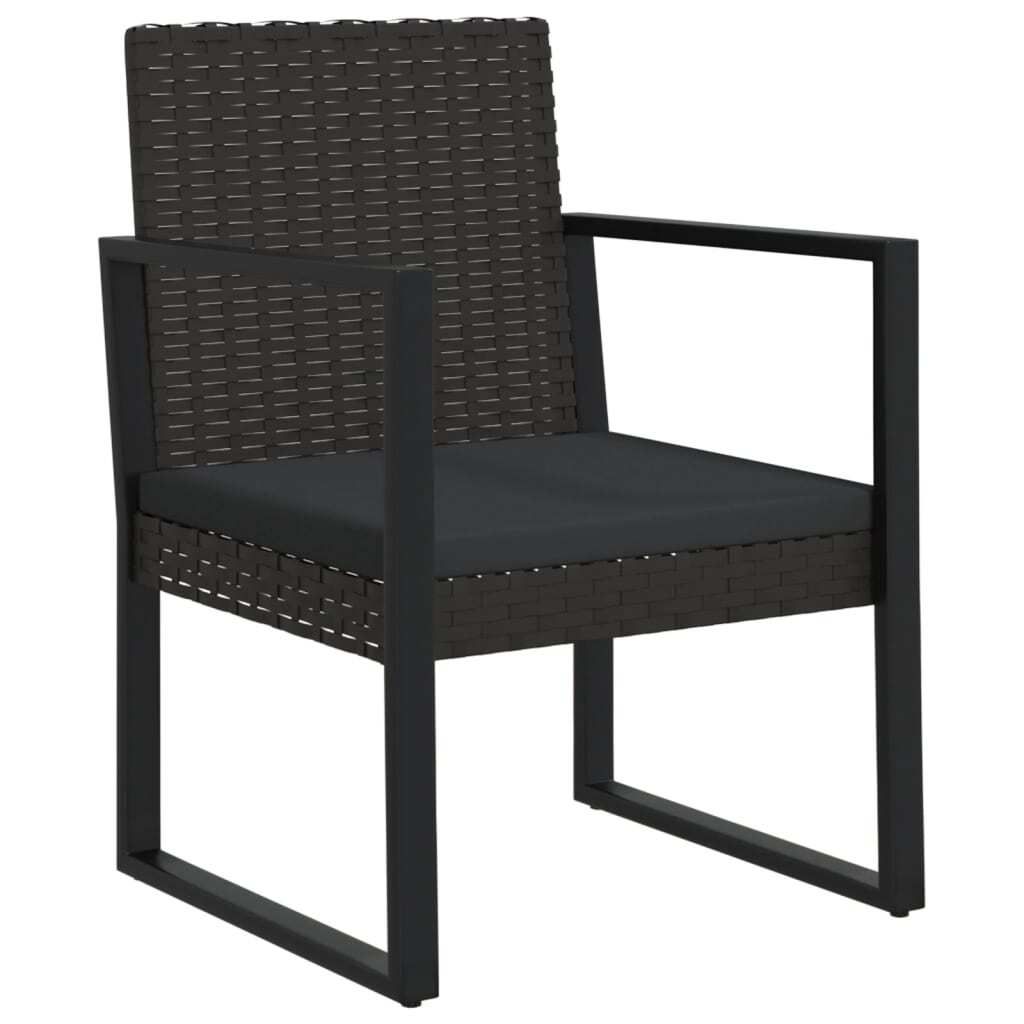 Cloris DesignMöbel Gartensessel mit Kissen Schwarz Poly Rattan - Gartenstühle DE876503
