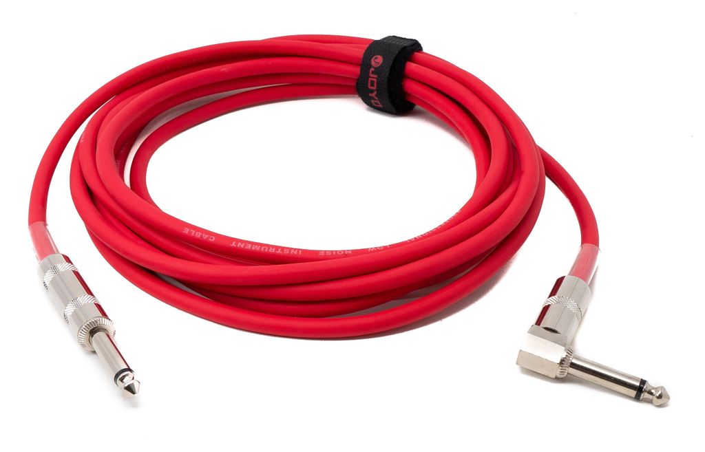 SYSTEM-S Audio Kabel 450 cm 6.35 mm Klinke Stecker zu Stecker Winkel AUX Adapter Rot