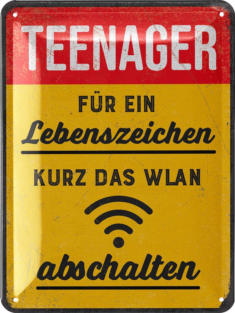 LANOLU Retro Blechschild WLAN Gaming Schild, Gamer Geschenk, Gaming Zone, lustige Deko Jugendzimmer für Zocker, Metallschild 15x20 cm