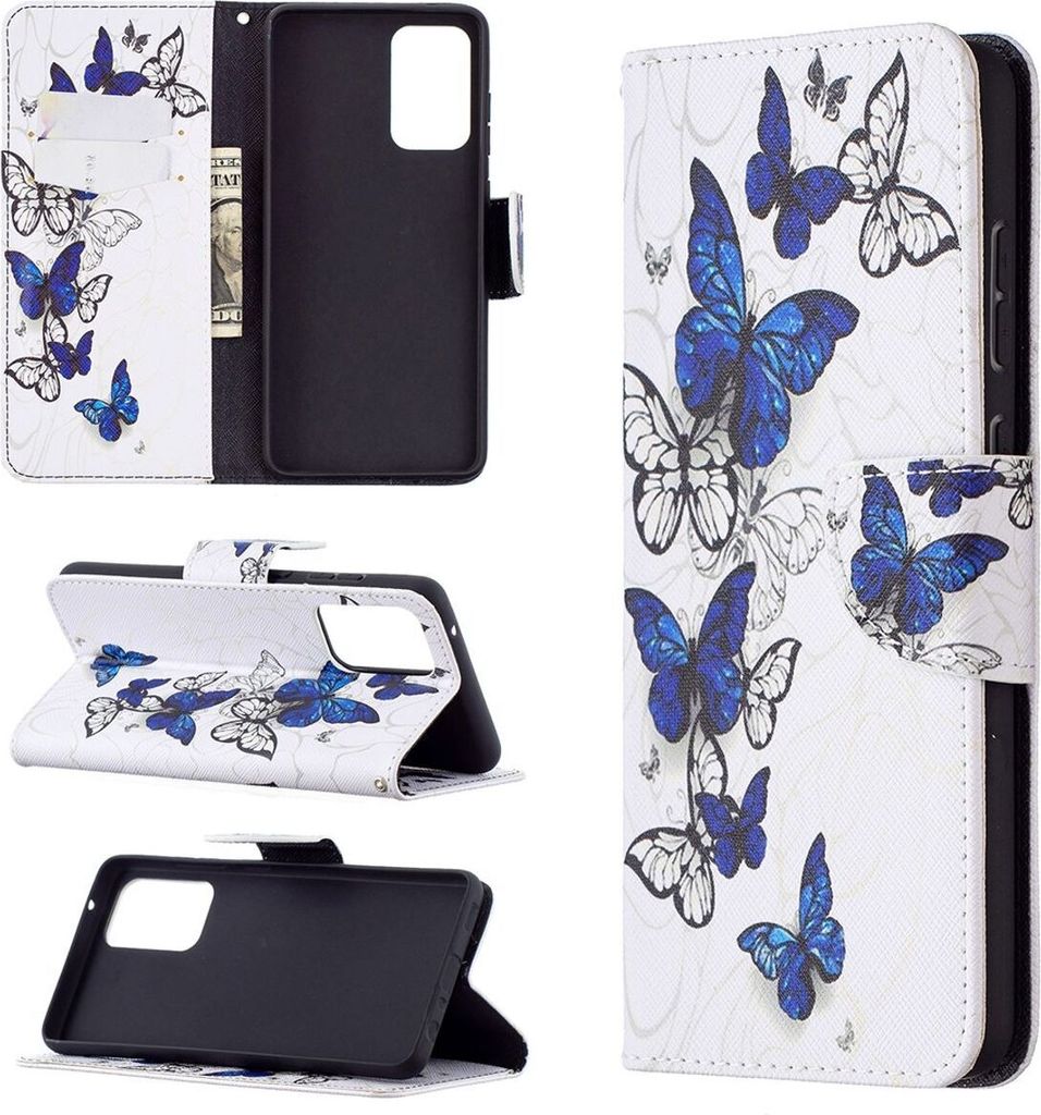 König Design Hülle kompatibel mit Samsung Galaxy A72 5G Kunstleder Handyhülle - Handy Case Weiß