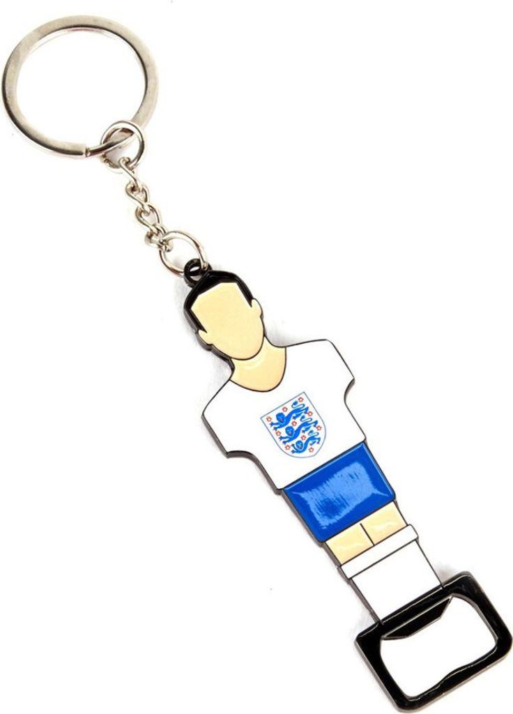 England FA - Schlüsselanhänger mit Flaschenöffner Kicker BS2912 (Einheitsgröße) (Weiß/Blau/Gold)