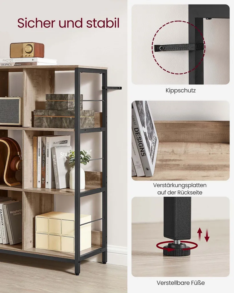 Étagère de rangement très résistante Rootz structure acier noir 103cm - 3