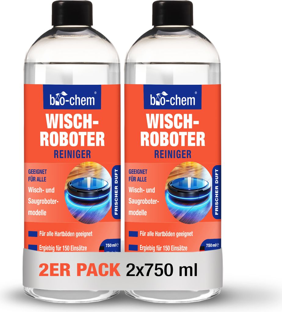bio-chem Wischroboter-Reinigungsmittel Bodenreiniger – Extrem ergiebiger Reiniger für Wischroboter und Saugroboter - Streifenfrei. schnelltrockn...