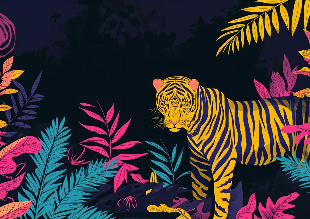 Plakat 29,7x21cm Tiger im Zerrissenen