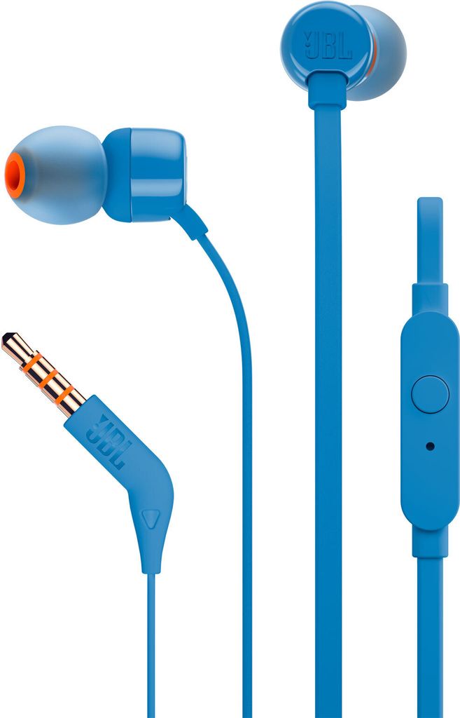 JBL T110 In Ear Headset mit Mikrofon Blue, JBLT110BLU Produktbild 