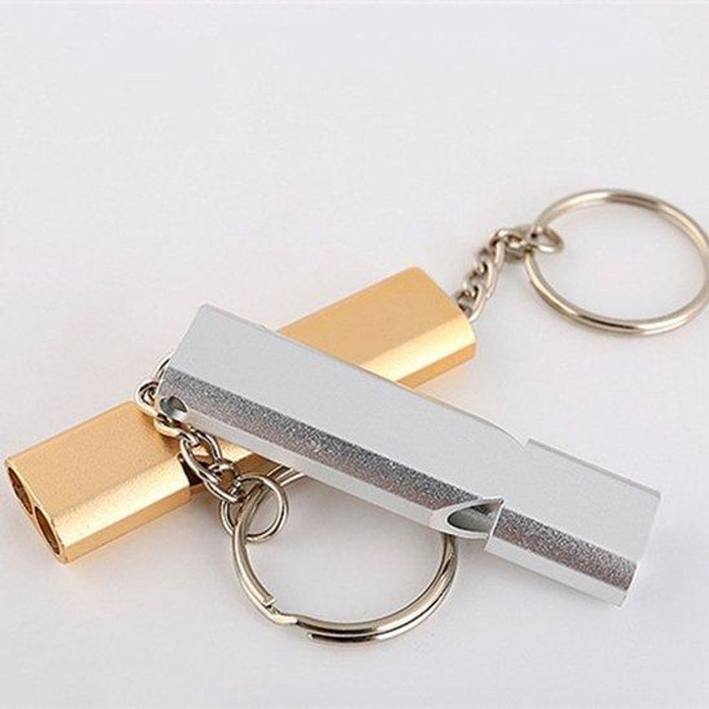 Aluminium Flöten, doppelrohr Flöten, superharte Flöten, 80-120 dB, mit Kordel und Schlüsselanhänger, geeignet für Outdoor-Aktivitäten wie Ca...