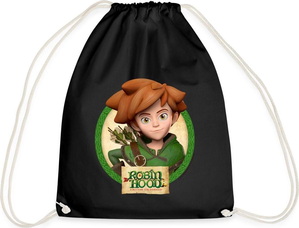 Spreadshirt Robin Hood Schlitzohr Von Sherwood Porträt Turnbeutel, One size, Schwarz