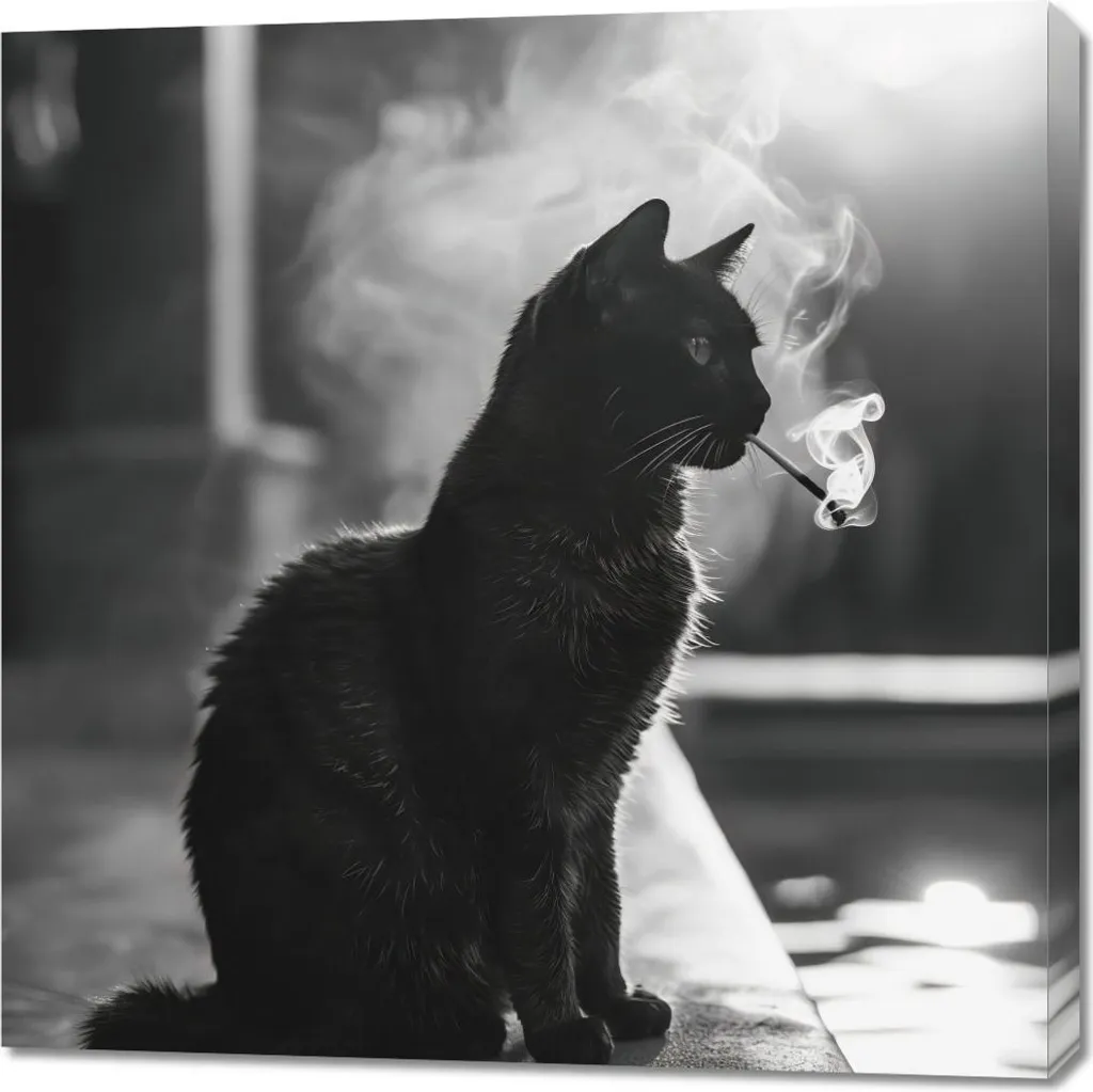 Tableau Mural 90 x 90 cm Pause Chat - Habillez vos Murs Vides avec Douceur