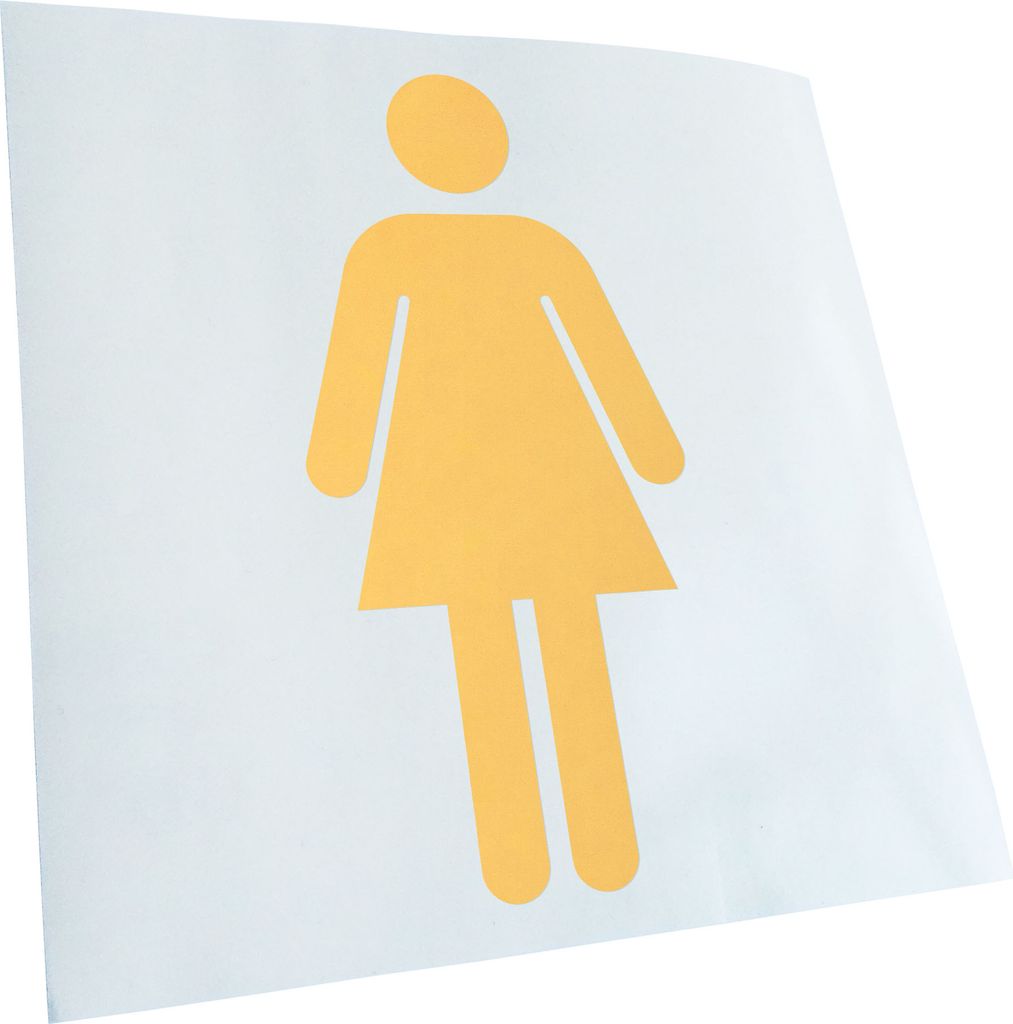 Kiwistar - Autoaufkleber - Weiblich Piktogramm - Creme - 24x12cm - Aufkleber für Auto, Laptop, Fahrrad, LKW, Motorrad mehrfarbig JDM Decal Racing