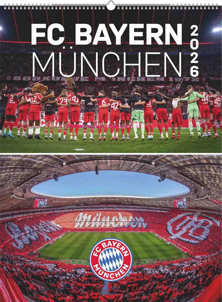FC Bayern München Kalender 2026 - A3 formaat met sterren Productafbeelding 