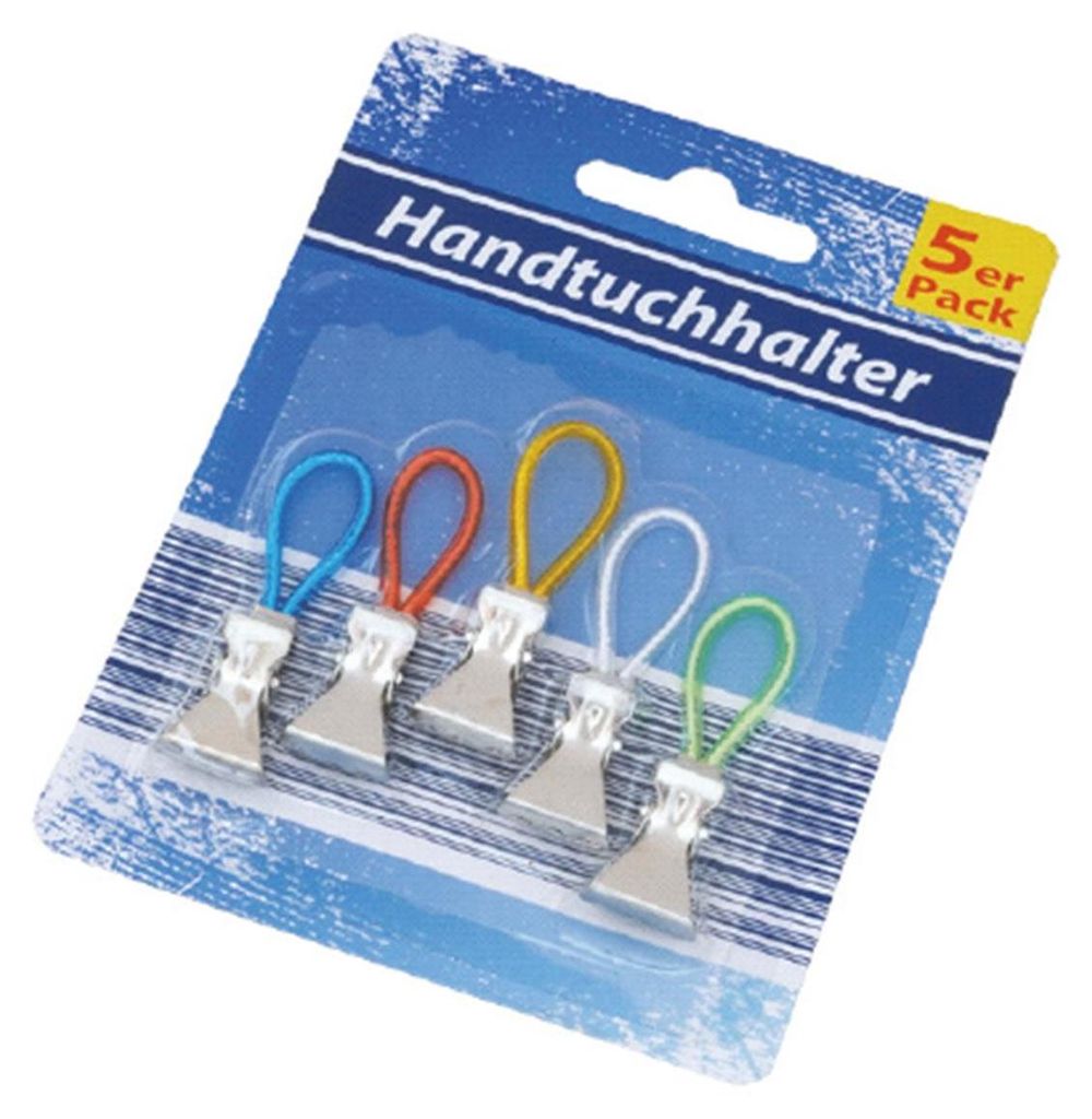 Handtuchhalter 5er Set Silber für Bad & Küche - Robuste Produktbild 