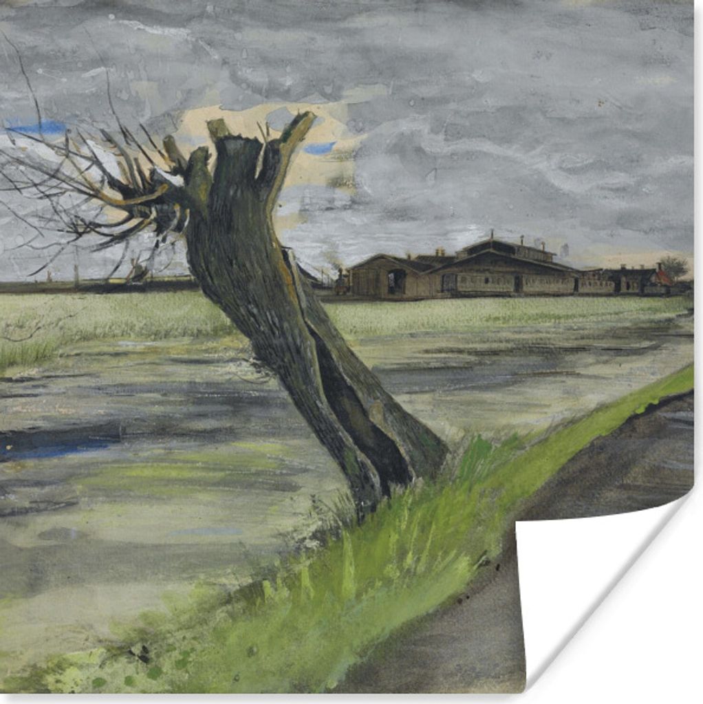 MuchoWow Poster Pollard Willow - Vincent van Gogh 75x75 cm - Wand Dekoration