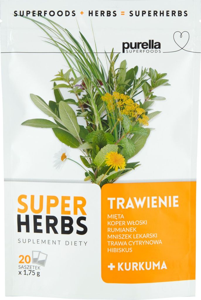Purella Herbs Verdauungskräutertee in einer Packung Produktbild 