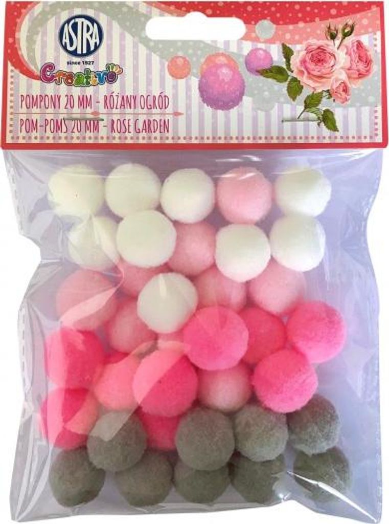 CREATIVO Plüsch POMPOM Kugeln ROSE GARDEN, 20mm, 335121024 Produktbild 