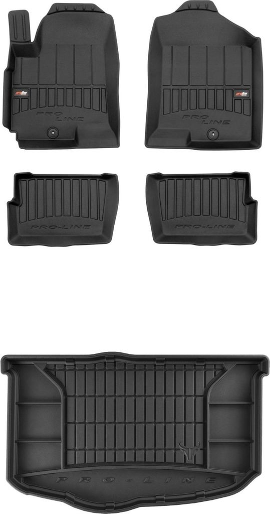FROGUM Gummimatten Auto Fußmatten + Kofferraummatte für Kia Soul I 2008-2013
