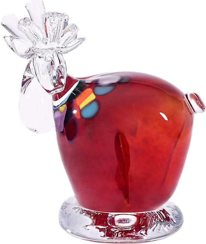 Glas Figur Elch Tierwelt 13cm rot