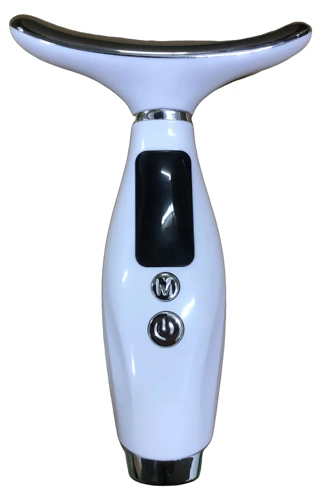 Masseur de luminothérapie LED visage blanc avec vibrations apaisantes