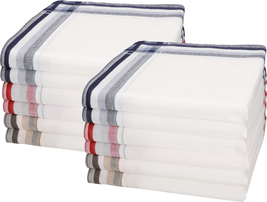 Betz 12 Stück Herren Stoff Taschentücher Set LUX 3 Größe 40x40cm 100% Baumwolle Farbe - LUX 3 - Dessin 22