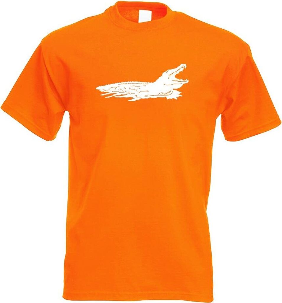 Kiwistar - T-Shirt - orange - Krokodil Alligatoren Kaimane Herren Funshirt Bedruckt Design Sprüche Spruch Motive - mit Motiv Bedruckt - Funshirt D...