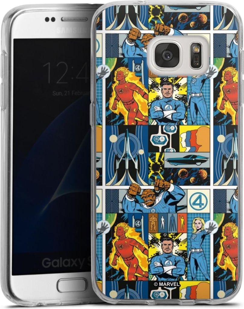 DeinDesign Handyhülle für Samsung Galaxy S7 Silikon Hülle Case Smartphone Schutzhülle Offizielles Lizenzprodukt Marvel The Fantastic Four