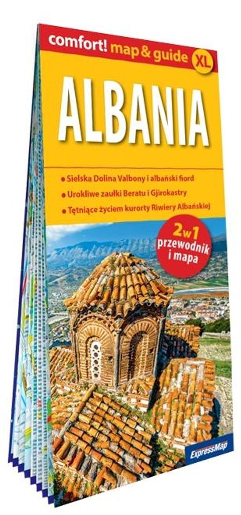 Albanien. Laminierte Straßen- und Touristenkarte + Mini-Reiseführer. Ausgabe 2023. ExpressMap