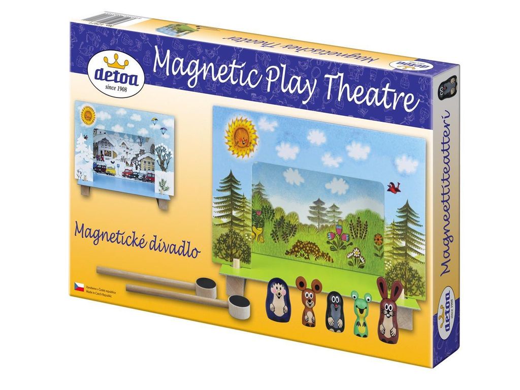 Teatro Krtek, juego magnético de madera con figuras, en una Imagen del producto 