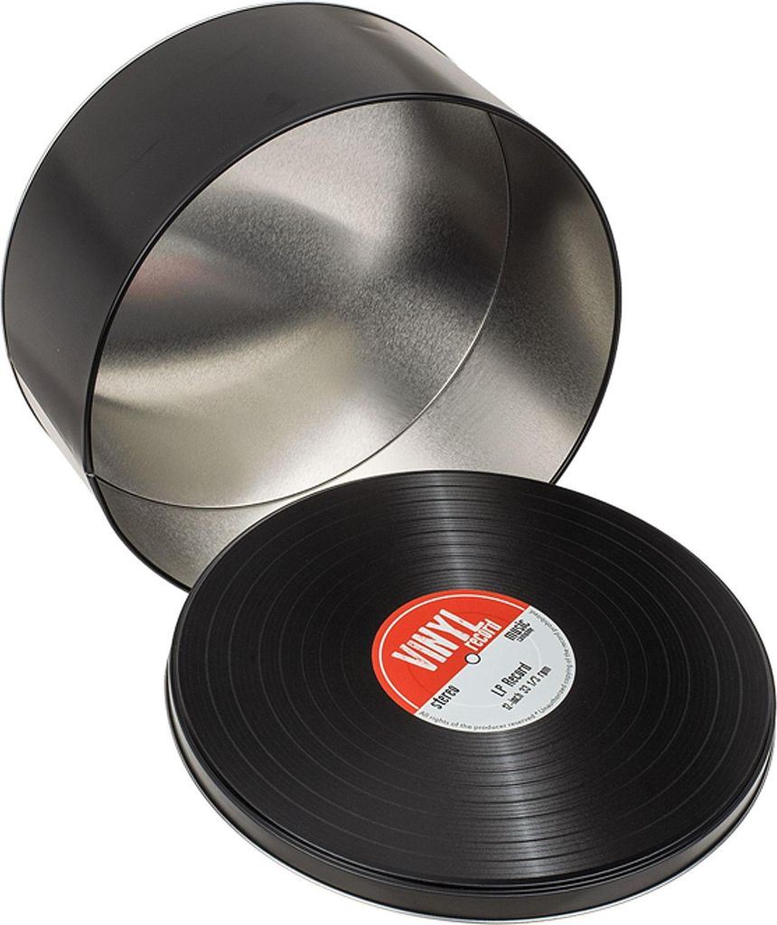Blechdose Schallplatte Vinyl runde Metall-Dose groß Keksdose Blechbox Aufbewahrung
