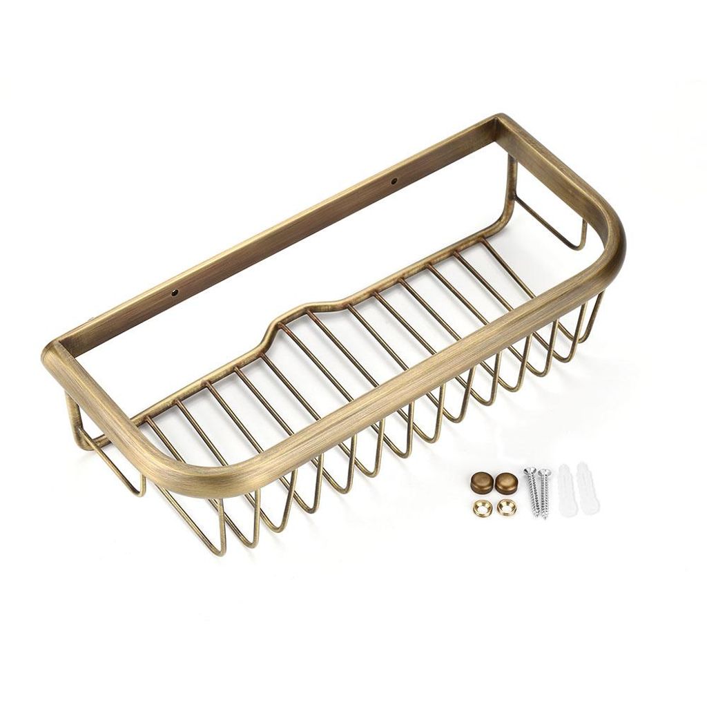 Cesta de ducha de 30 cm fabricada en cobre macizo, con Imagen del producto 
