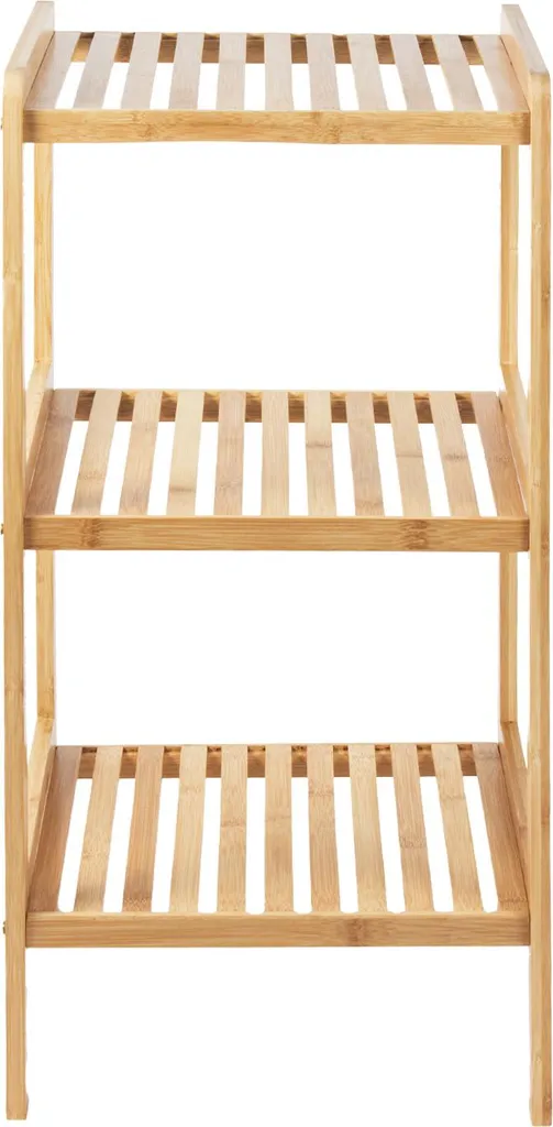 Petit meuble de salle de bain bois bambou 3 niveaux lot de 2 gain de place