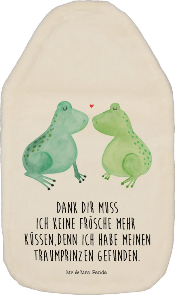 Mr. & Mrs. Panda Wärmflasche Frosch Liebe - Weiß - Geschenk, Hochzeitstag, Wärmflaschen, gummi, Wärmeflasche, Frösche, Plüsch, Wärmekissen, ...