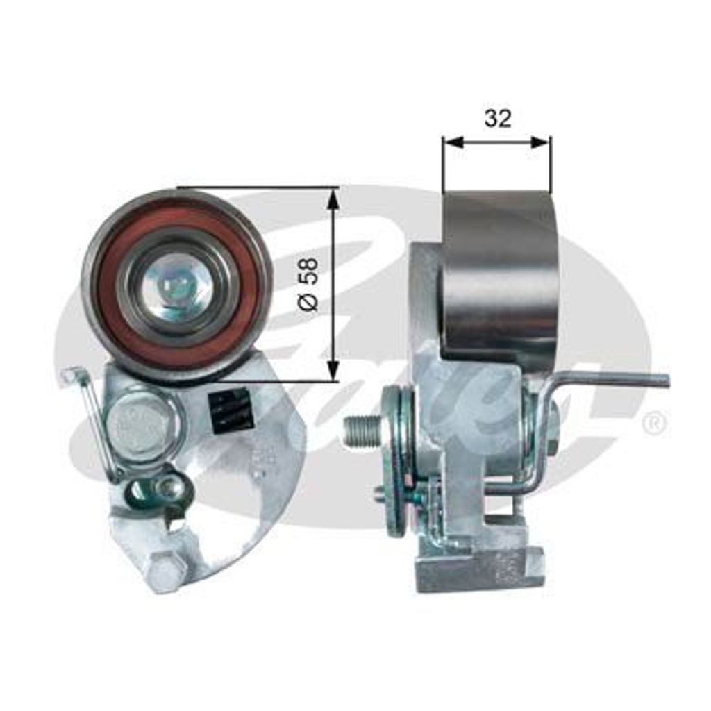 GATES T43133 Spannrolle Zahnriemen Ø58mm für HYUNDAI i30 Produktbild 