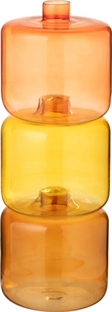 Vase en Verre J-Line Orange et Bourgogne Large - Design Rond Moderne x3