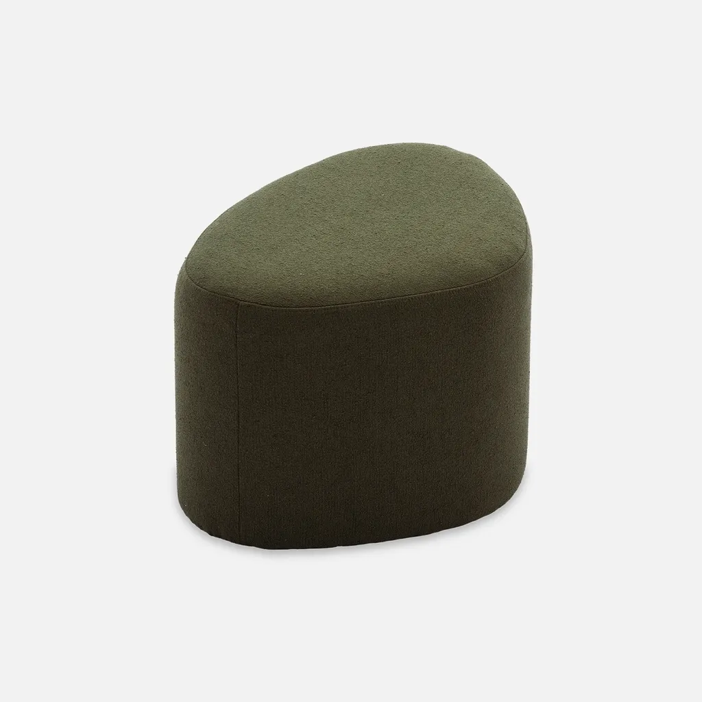 Sgabello Morbido Ciottolo Kaki: Comfort e Stile in Tessuto Naturale